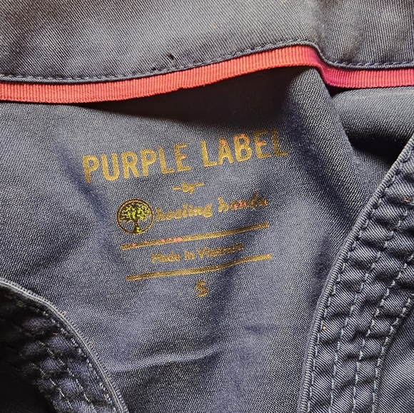 HEALING HANDS Purple Label S/S Stretch V-Neck 'Juliet Scrub Top'- S, Blue - Picture 3 of 3